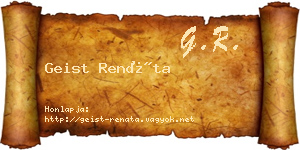 Geist Renáta névjegykártya